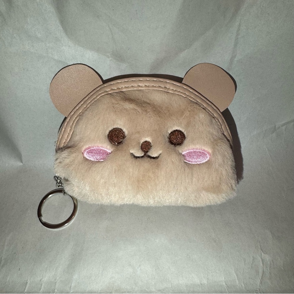 Fur bear keychain pouch